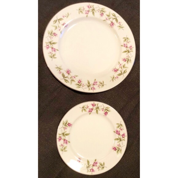 Fine China Dinner Salad Plates by Fine China of Japan 8 Piece Set Pattern FCJ46 - Picture 8 of 10